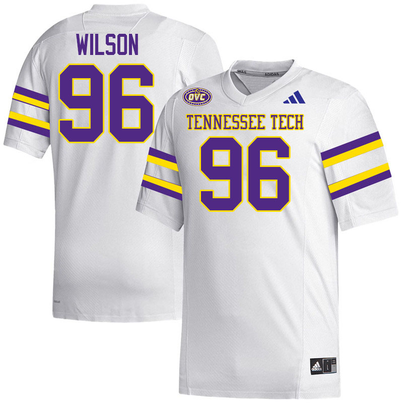 Tennessee Tech Golden Eagles #96 Gavin Wilson College Football Jerseys,Uniforms-White